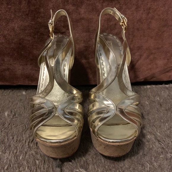 Prada metallic old chunky platform cork heel - Picture 2 of 8